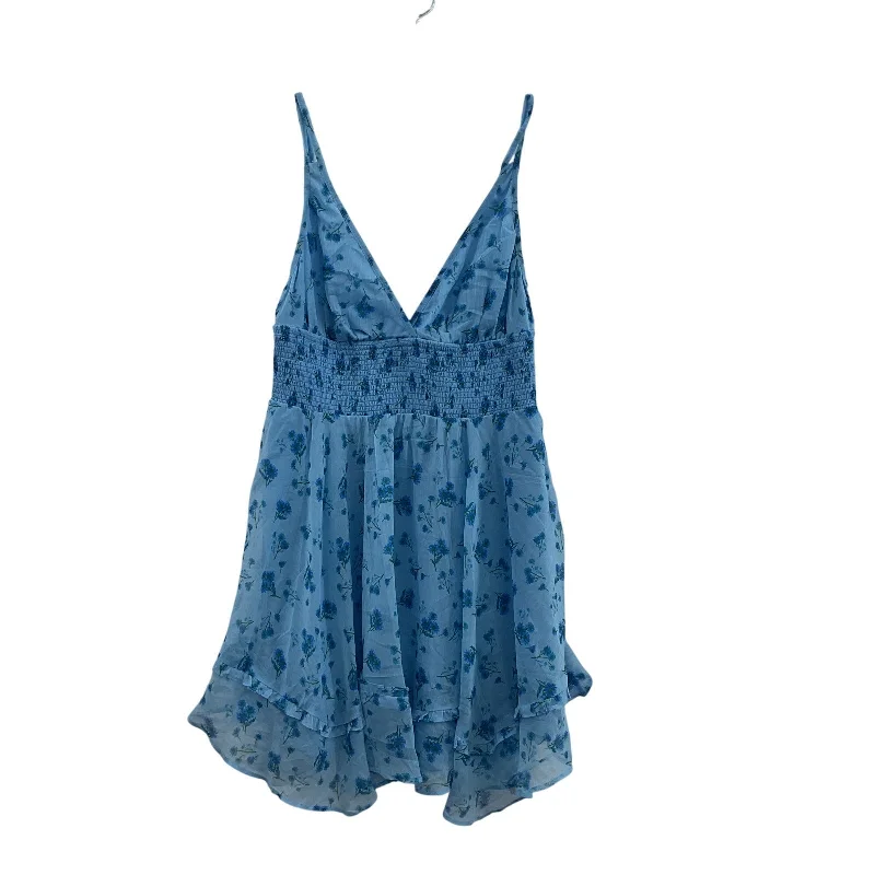 New Deals Urban Outfitters Sleeveless Women's Floral Blue Tank Dress M NWT A-Line Short