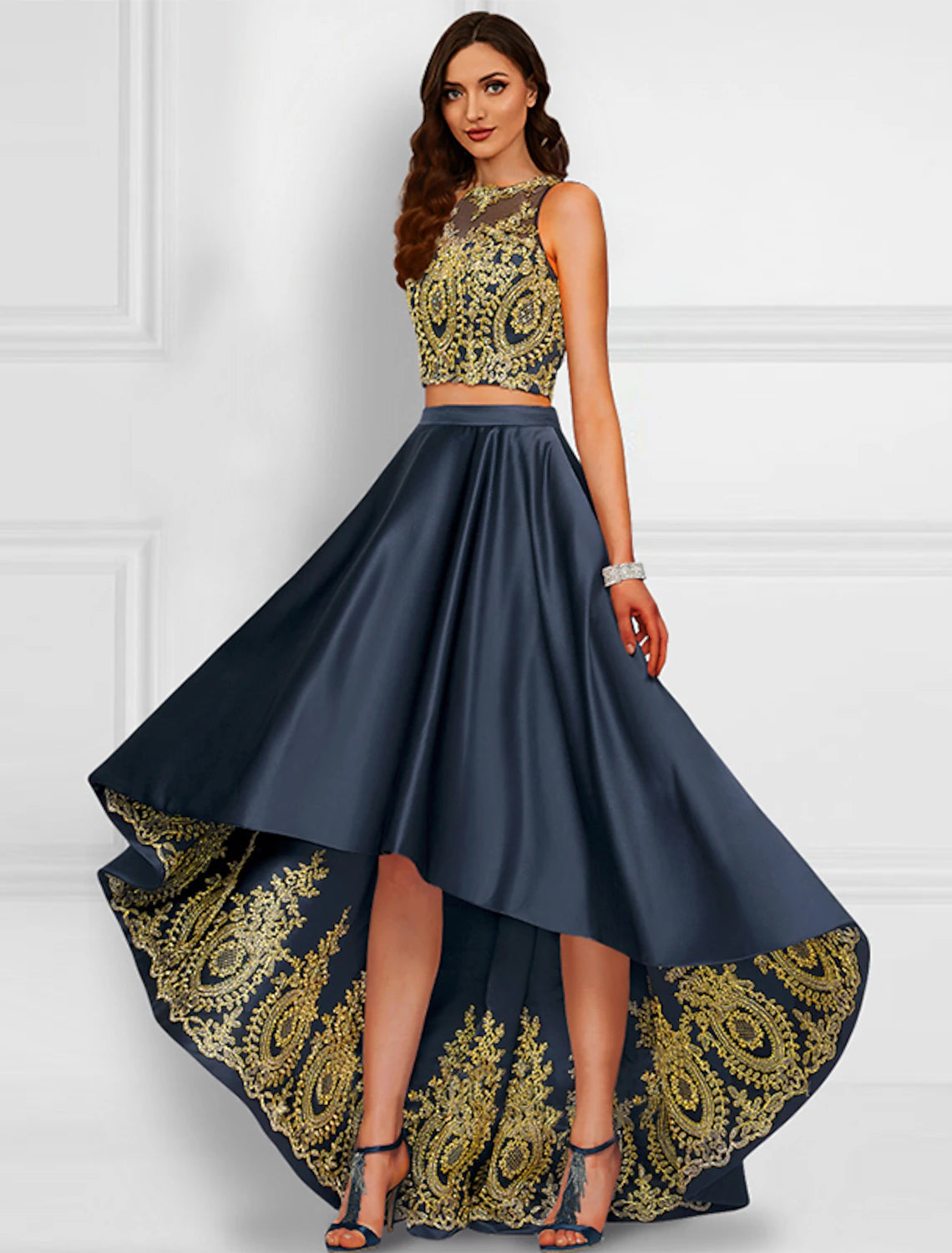 Special Buy Two Piece Cocktail Dresses Sparkle & Shine Dress Wedding Guest Prom Asymmetrical Sleeveless Jewel Neck Charmeuse with Appliques Special Buy Two Piece Cocktail Dresses Sparkle & Shine Dress Wedding Guest Prom Asymmetrical Sleeveless Jewel Neck Charmeuse with Appliques