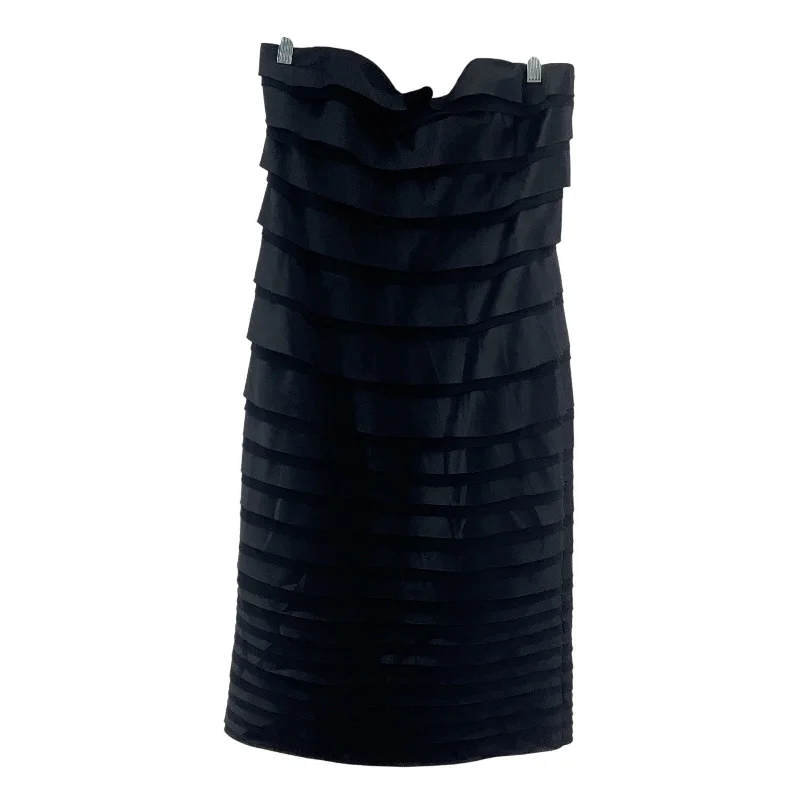 Deal Zone WHBM Black Ruffle Tiered Satin Strapless Bodycon Mini Dress 12 Women's Preowned Deal Zone WHBM Black Ruffle Tiered Satin Strapless Bodycon Mini Dress 12 Women's Preowned