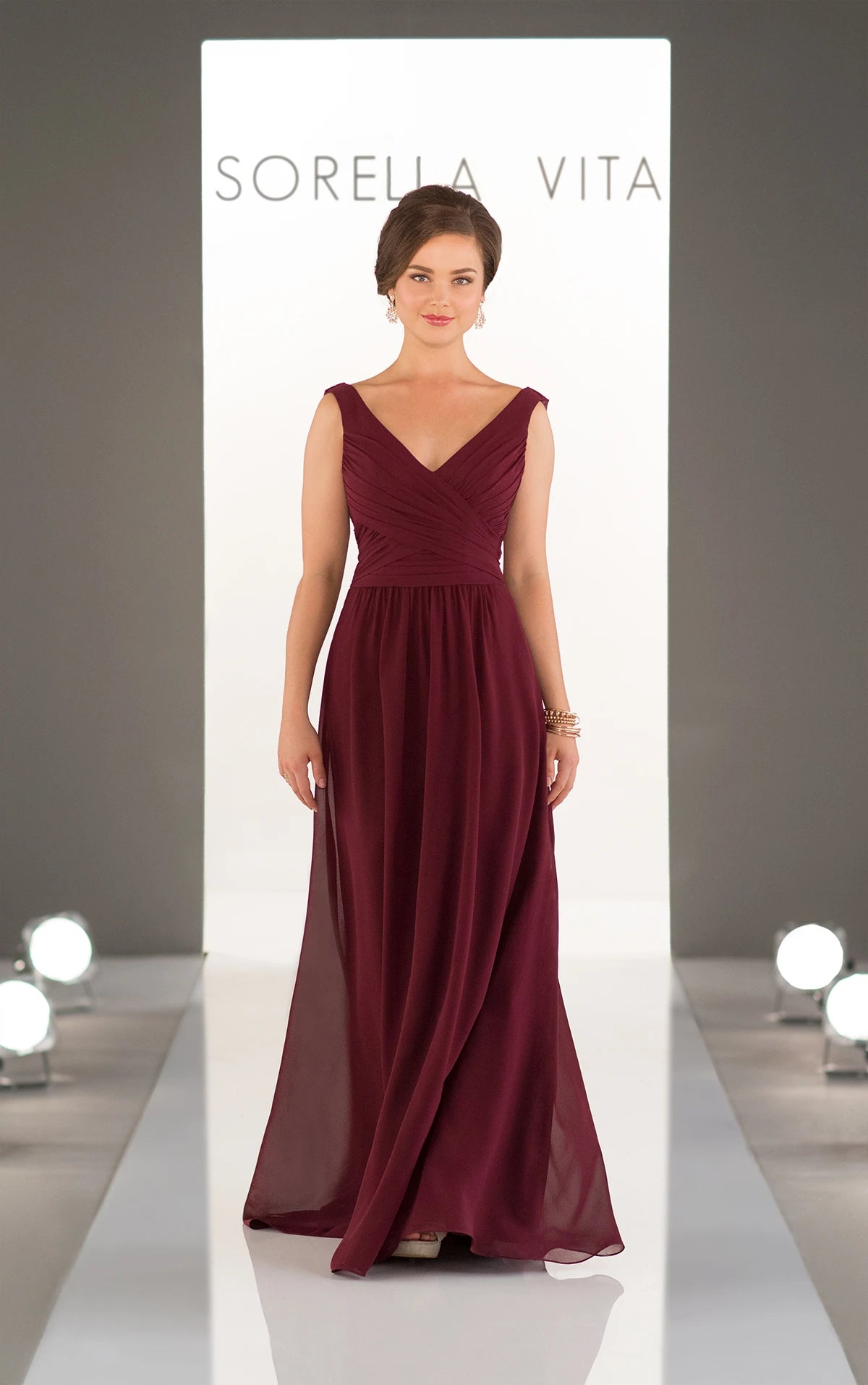 Flash Sale Classic Chiffon V-Neck Bridesmaid Dress