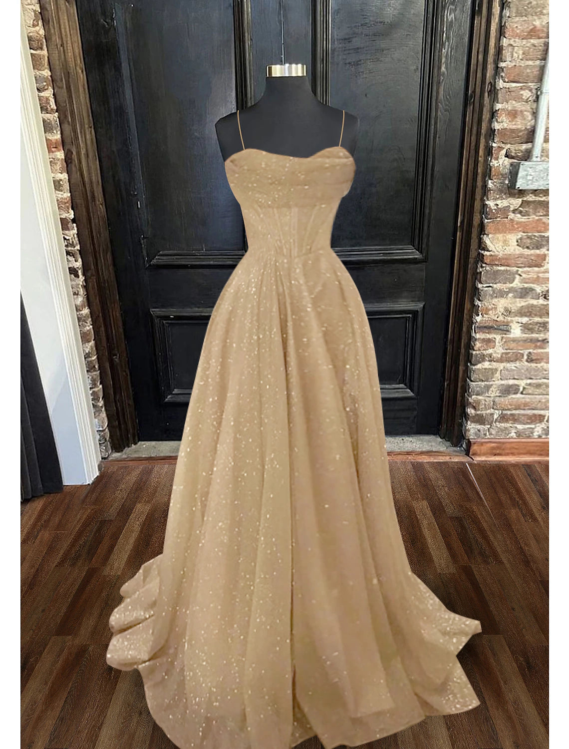 Price Rollback A-Line Prom Dresses Corsets Dress Wedding Party Sweep / Brush Train Sleeveless Spaghetti Strap Tulle with Glitter Pleats Price Rollback A-Line Prom Dresses Corsets Dress Wedding Party Sweep / Brush Train Sleeveless Spaghetti Strap Tulle with Glitter Pleats