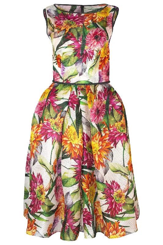 Act Now Belted Silk Gazar Cocktail Dress
