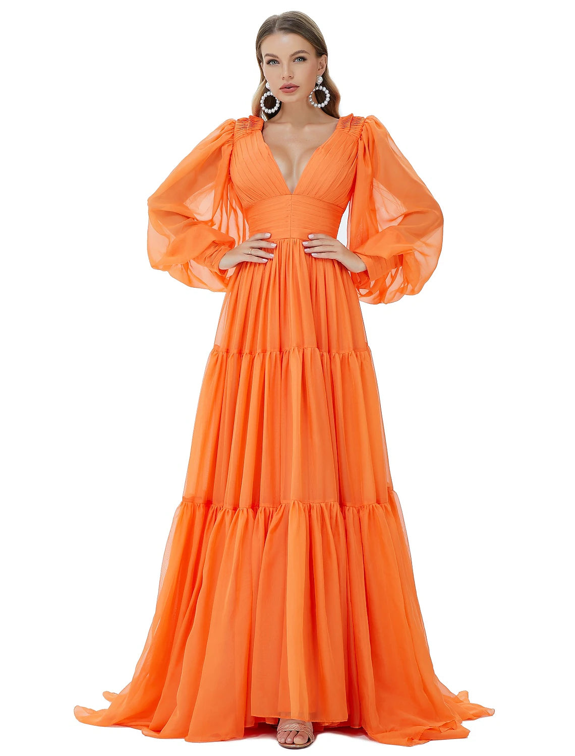 Bonus Savings A-Line Prom Dresses Sexy Dress Party Wear Formal Evening Sweep / Brush Train Long Sleeve V Neck Chiffon with Ruched Bonus Savings A-Line Prom Dresses Sexy Dress Party Wear Formal Evening Sweep / Brush Train Long Sleeve V Neck Chiffon with Ruched