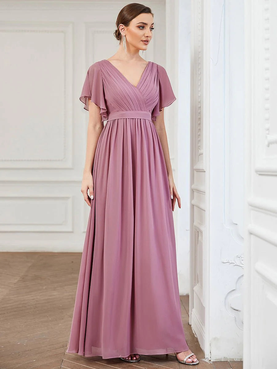 Big Discounts Chiffon bridesmaid dress in dusky rose size wide