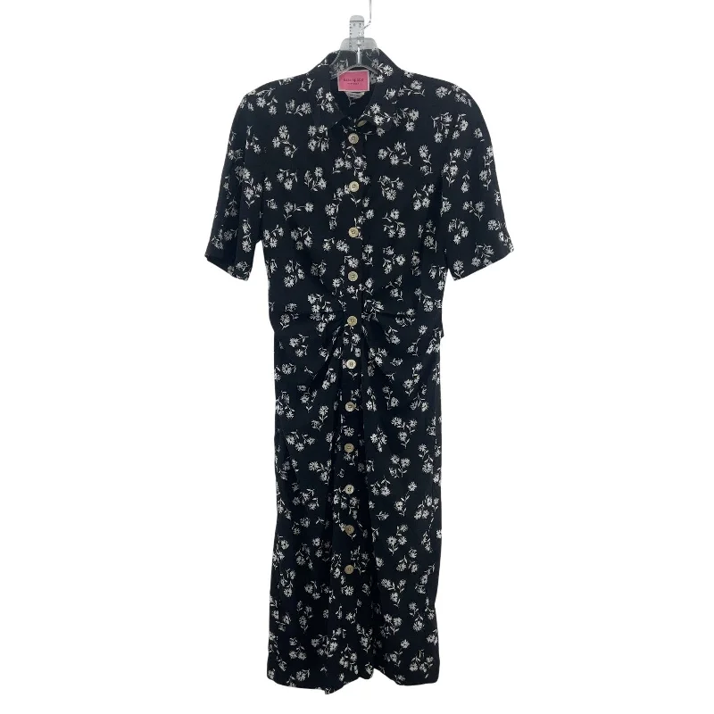 Limited Time Offer Kate Spade Black/White Floral Women's Long Shirt Dress, Size 2, Polyester