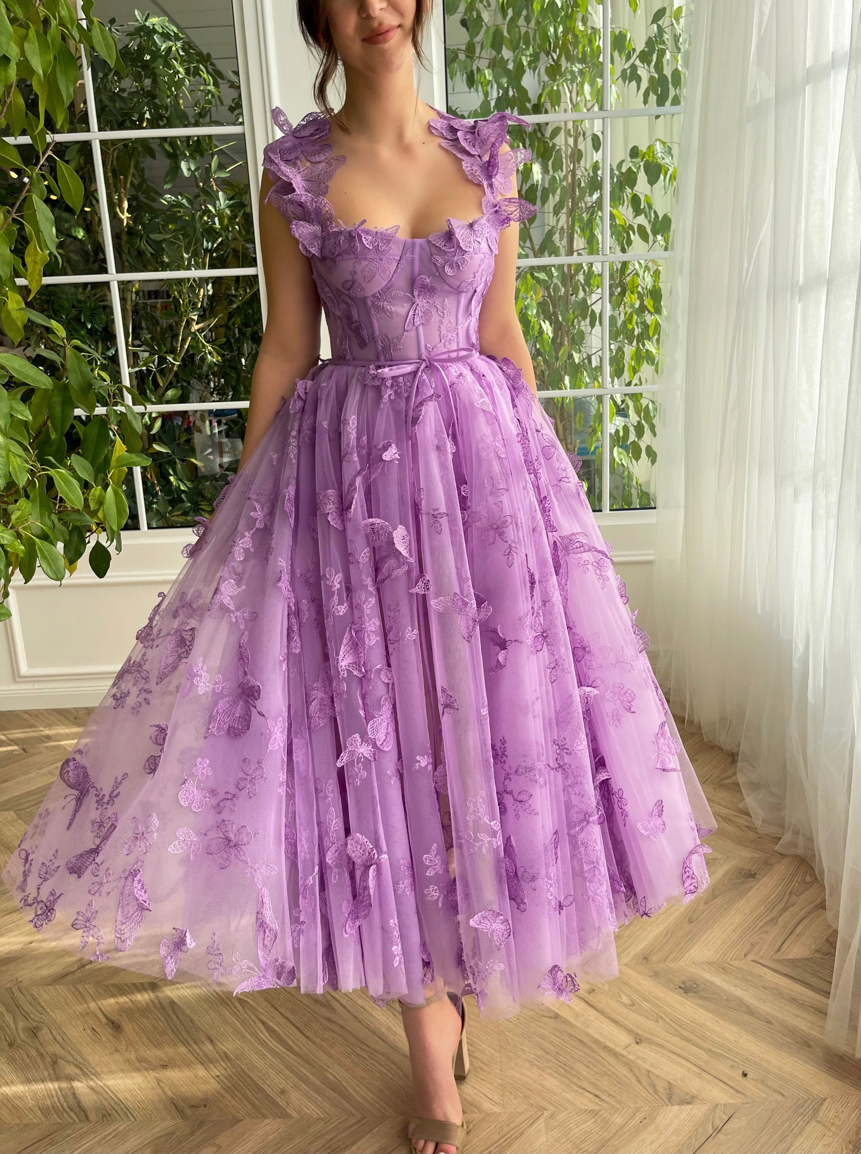Fantastic Offers 3D Butterfly Lace Appliques Prom Dresses for Women Tulle Wedding Guest Dress Long Formal Ball Gown Fantastic Offers 3D Butterfly Lace Appliques Prom Dresses for Women Tulle Wedding Guest Dress Long Formal Ball Gown
