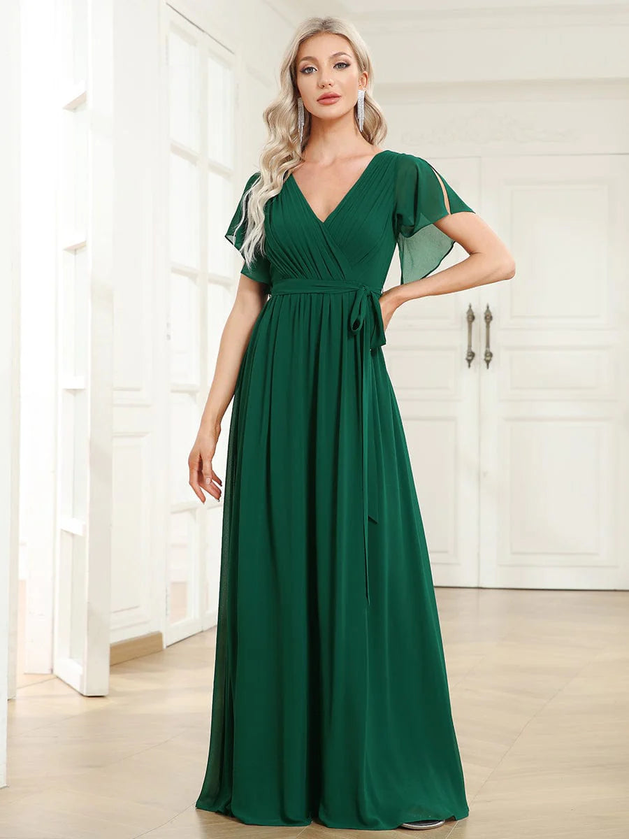 Price Smash Chiffon bridesmaid dress in emerald green size wide