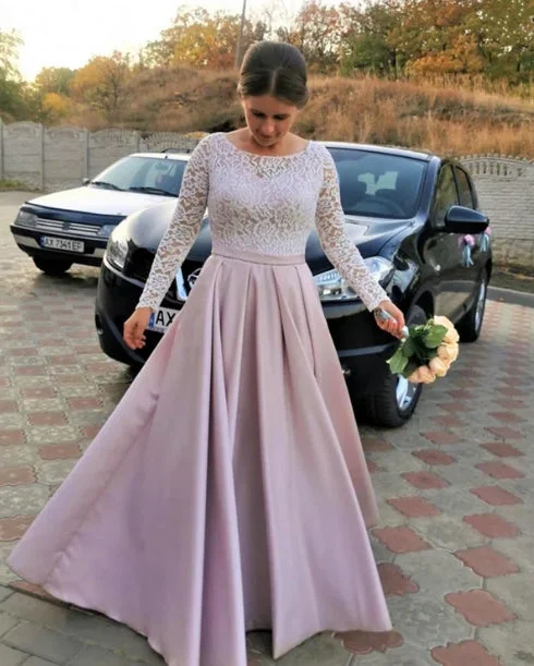 Deal of the Week Elegant Satin Bridesmaid Dresses Lace Long Sleeves Wedding Guest Party Dresses Deal of the Week Elegant Satin Bridesmaid Dresses Lace Long Sleeves Wedding Guest Party Dresses