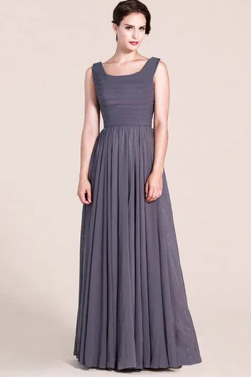 Online Specials Charming Sleeveless A-line Pleated Chiffon Dress