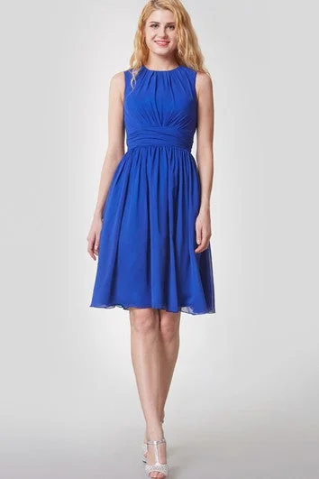 Midnight Madness Elegant High Neck Pleated Short Chiffon Dress With Sash