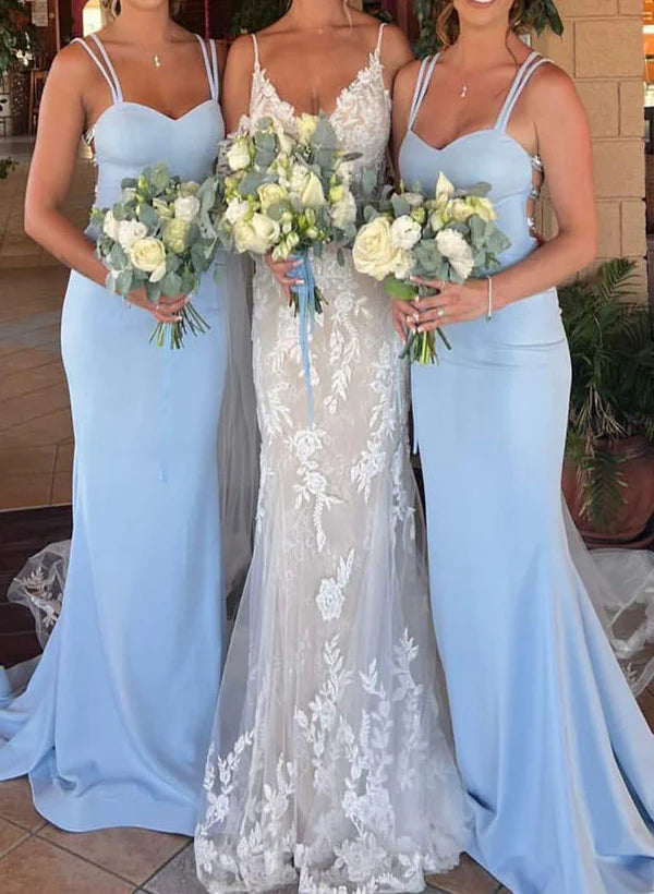Fantastic Offers Sheath/Column Spaghetti Straps Floor-Length Long Bridesmaid Dresses Sweep/Brush Train Dresses Fantastic Offers Sheath/Column Spaghetti Straps Floor-Length Long Bridesmaid Dresses Sweep/Brush Train Dresses