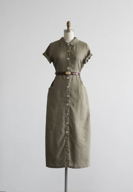 Savings Alert basil leaf linen dress