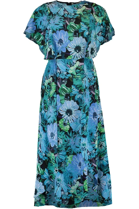 Super Bargain Flower Print Midi Dress