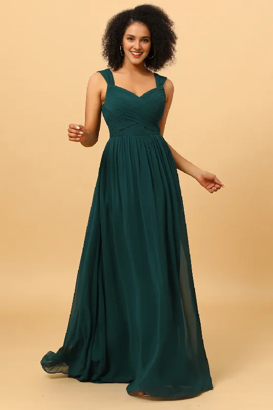Limited Quantity Heart shaped backless pine chiffon bridesmaid dress