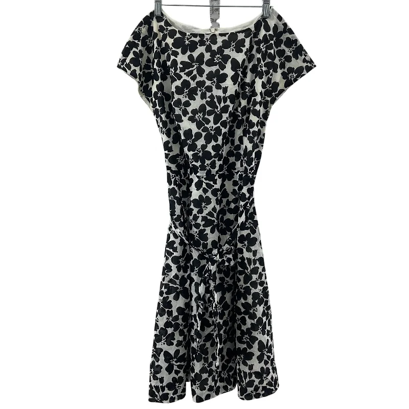 Bonus Savings Anne Klein Black & White Floral Print Shirt Dress Women's Size 8 Preowned