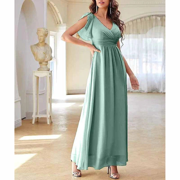 Weekend Deal Chiffon Bridesmaid Dress V Neck Formal Dres Wedding Guest Dress With Slipt Weekend Deal Chiffon Bridesmaid Dress V Neck Formal Dres Wedding Guest Dress With Slipt