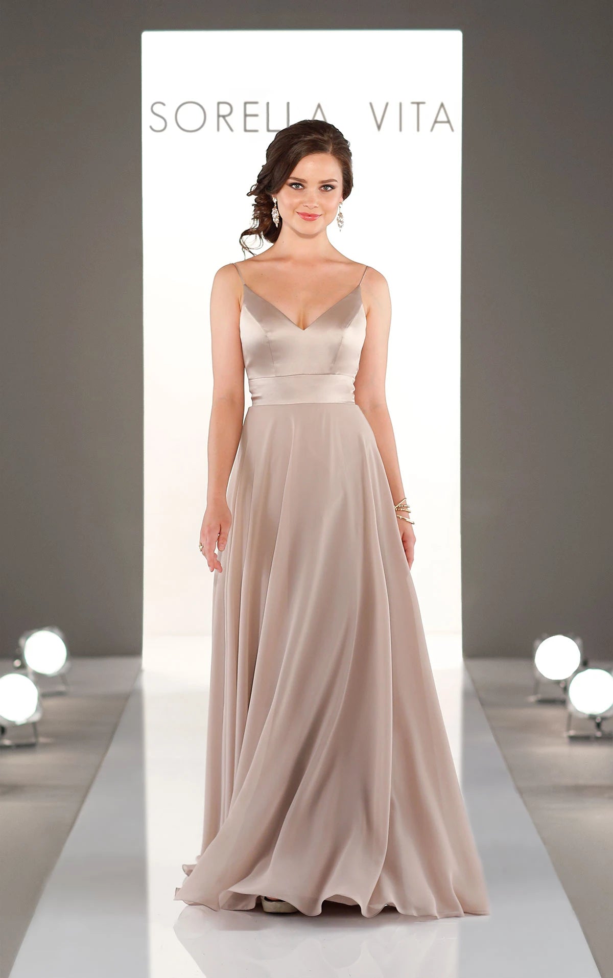 Savings Galore Mixed Fabric Bridesmaid Dress