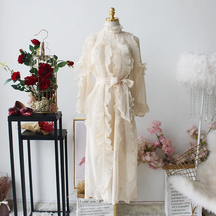 Year-End Clearance Women's Spring/Summer Long-Sleeve Dress With Ruffles