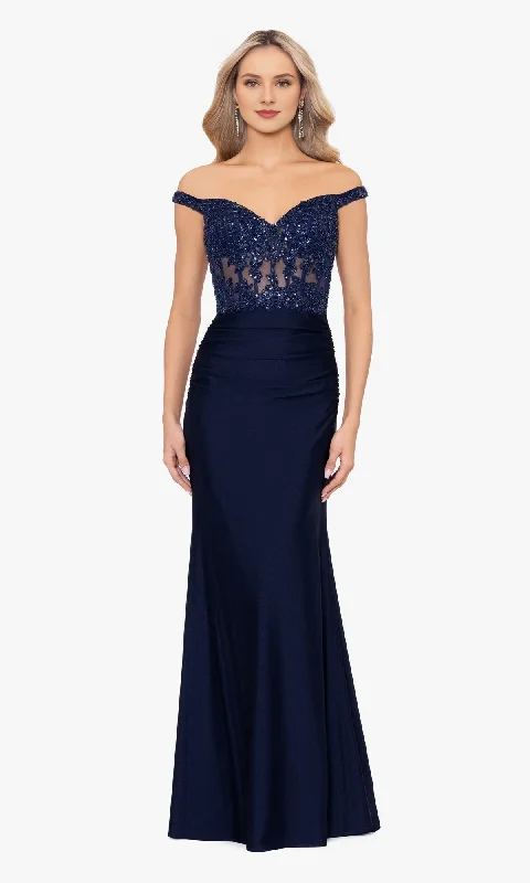 Get It Before It’s Gone Off shoulder navy blue long bead embroidery slim side and floor length Prom dress Get It Before It’s Gone Off shoulder navy blue long bead embroidery slim side and floor length Prom dress
