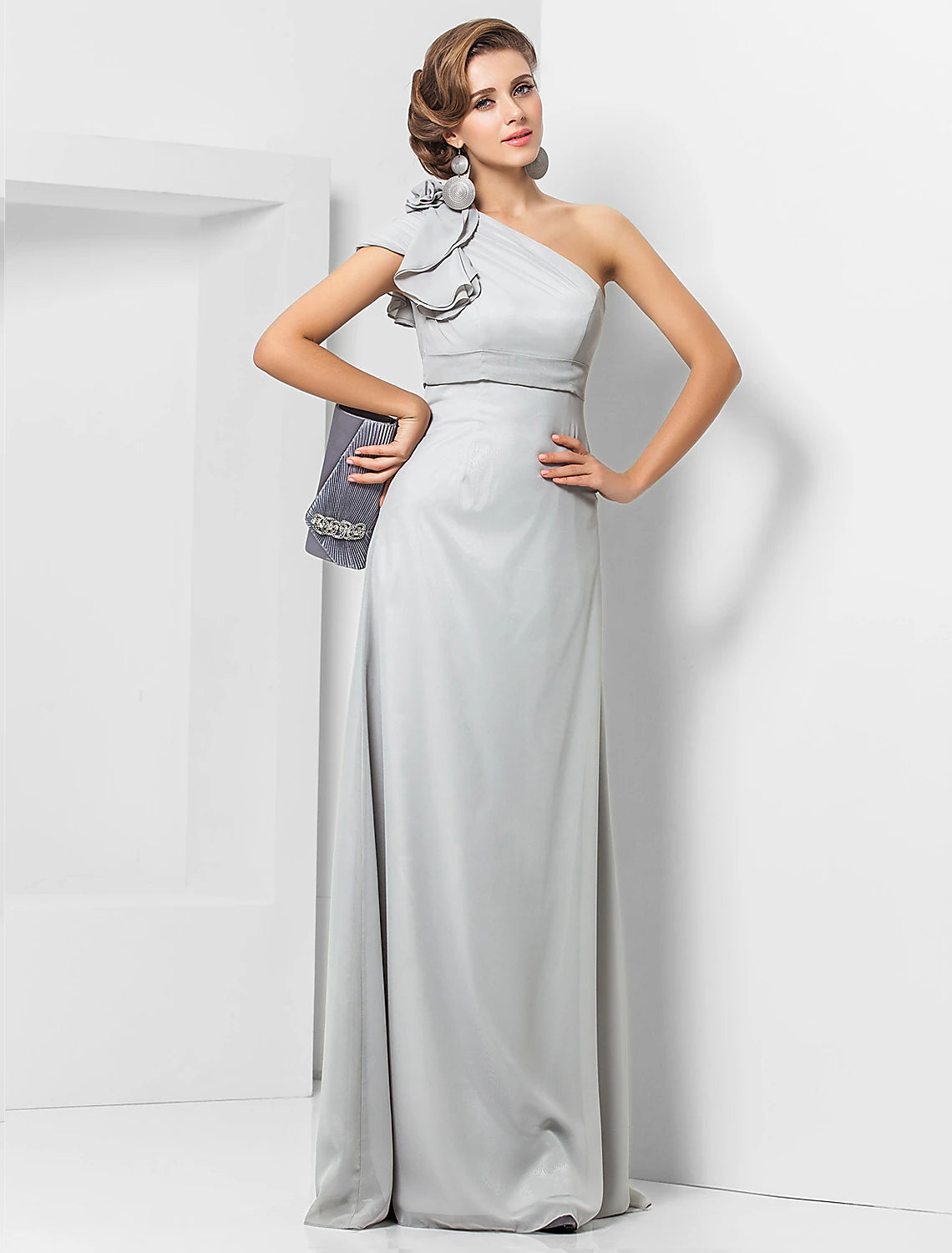 Savings Galore Sheath / Column Elegant Dress Wedding Guest Formal Evening Floor Length Sleeveless One Shoulder Bridesmaid Dress Chiffon with Sash / Ribbon Appliques Savings Galore Sheath / Column Elegant Dress Wedding Guest Formal Evening Floor Length Sleeveless One Shoulder Bridesmaid Dress Chiffon with Sash / Ribbon Appliques