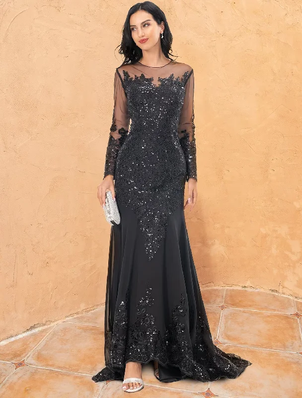 Price Drop Evening Gown Elegant Dress Formal Long Sleeve Lace with Beading Embroidery