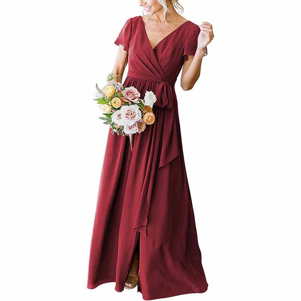 Can't Miss Chiffon Bridesmaid Dresses Lace Up Country Formal Dresses