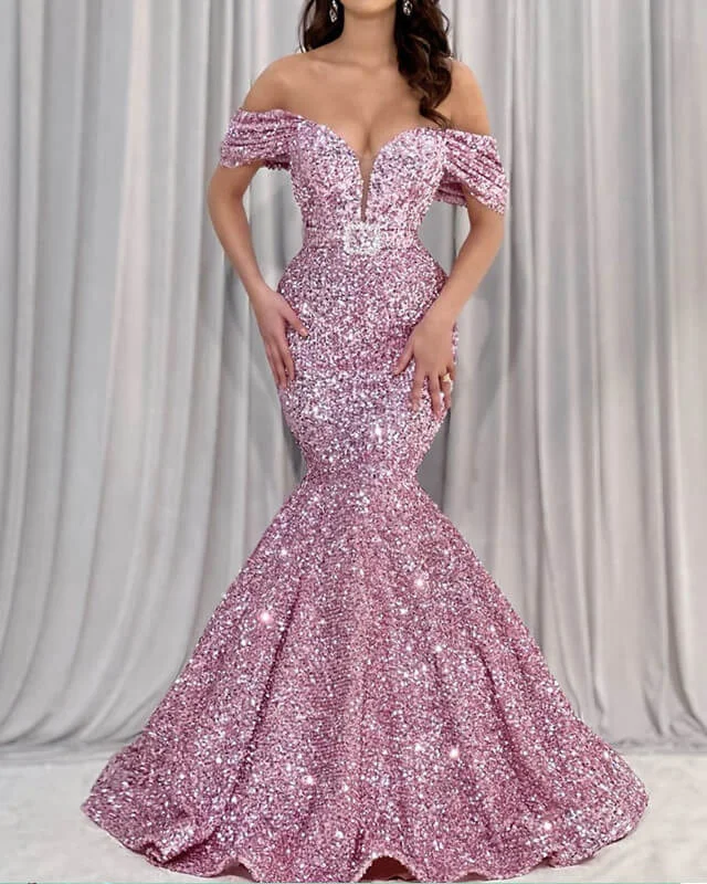 Amazing Deals Mermaid Dusty Pink Sequin Off-shoulder Dress Evening Dresses Prom Dresses Amazing Deals Mermaid Dusty Pink Sequin Off-shoulder Dress Evening Dresses Prom Dresses