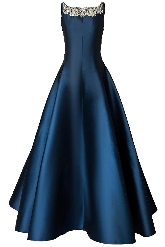 Big Discounts Embroidered Sleeveless Bateau Neck Gown