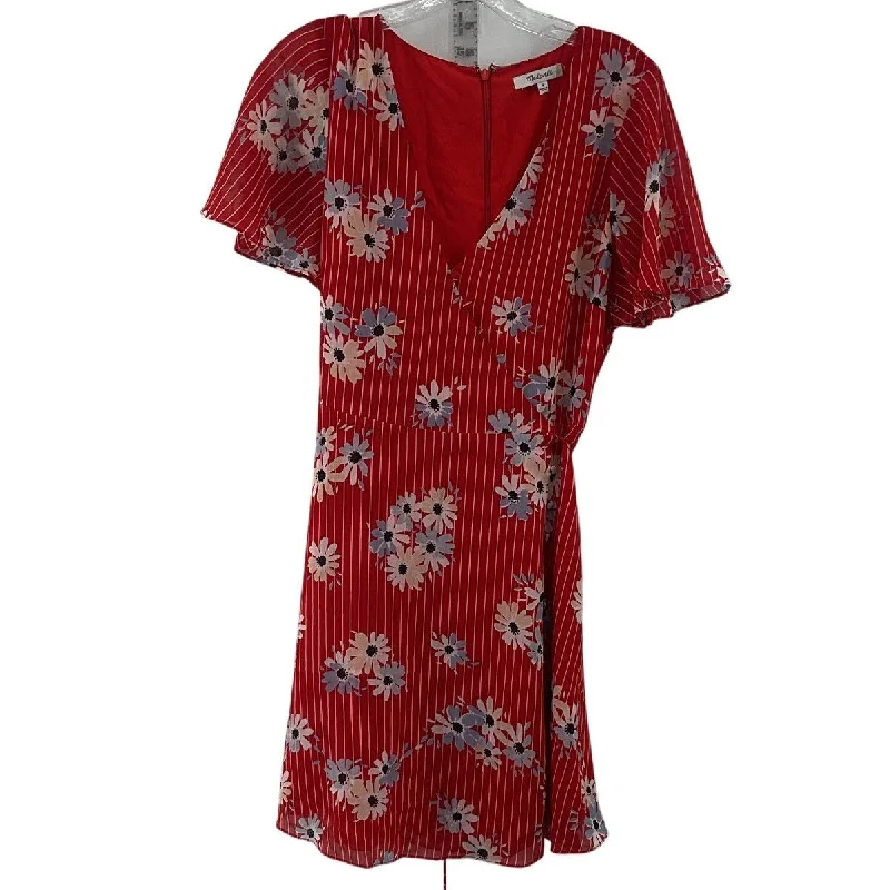 Best Bargains Madewell Red Floral Striped V Neck Flowy Shirt Dress Size 4 Women's Preowned Best Bargains Madewell Red Floral Striped V Neck Flowy Shirt Dress Size 4 Women's Preowned