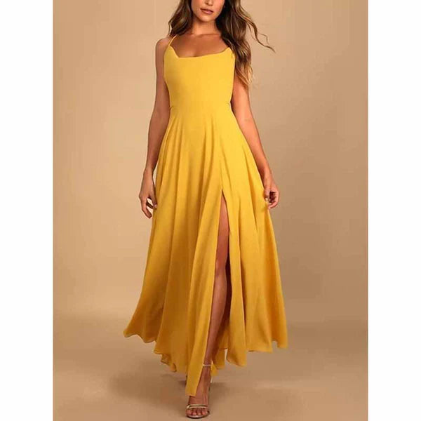 Exclusive Savings Long Chiffon Bridesmaid Dresses For Wedding A Line Cowl Neck High Slit Formal Dress Exclusive Savings Long Chiffon Bridesmaid Dresses For Wedding A Line Cowl Neck High Slit Formal Dress