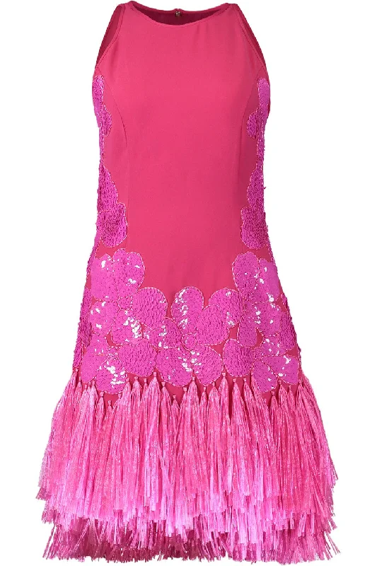 New Deals Sleeveless Raffia Hem Dress