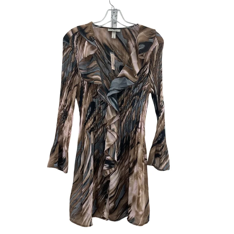 Fantastic Offers NWT Dressbarn Abstract Women's Ruffled Brown & Gray Sheath Dress XL Polyester Fantastic Offers NWT Dressbarn Abstract Women's Ruffled Brown & Gray Sheath Dress XL Polyester
