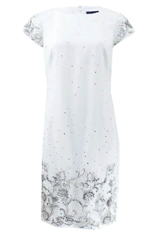 Clearance Event Beaded Shift Cocktail Dress