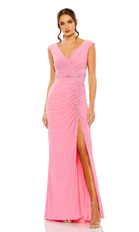 Value Deals V-neck sleeveless fit high waist tight corset and floor length Prom dress