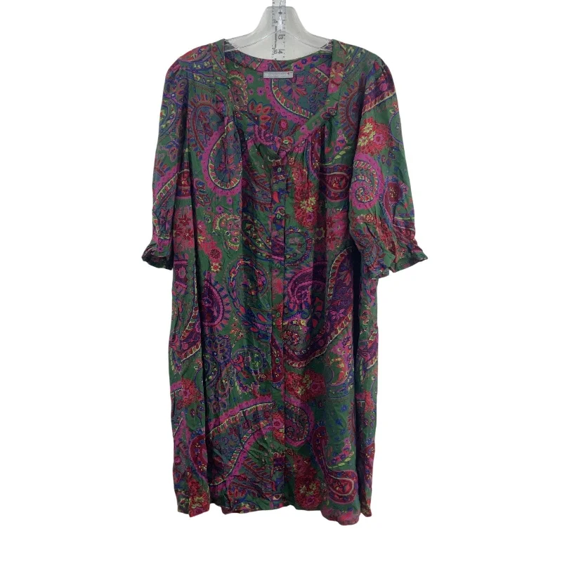 Price Fest Blancheport Green & Pink Floral Women's Midi Shirt Dress, Viscose, U.S. Size 14 Price Fest Blancheport Green & Pink Floral Women's Midi Shirt Dress, Viscose, U.S. Size 14