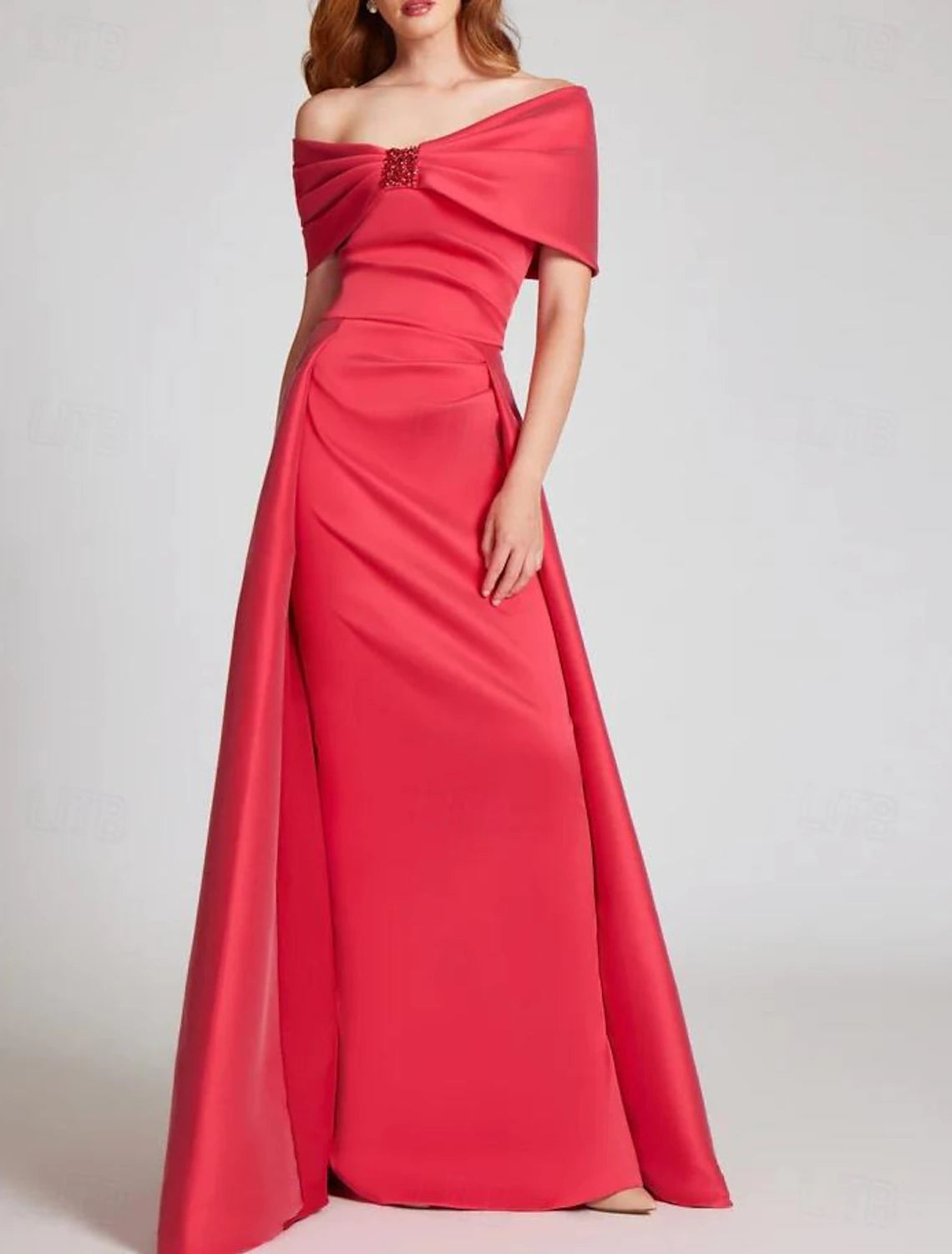 Blowout Sale Sheath / Column Evening Gown Elegant Dress Formal Floor Length Sleeveless Off Shoulder Satin with Butterfly