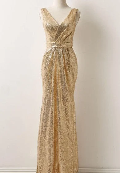 Weekend Deal V-Neck Sleeveless Sequins Dress With Draping