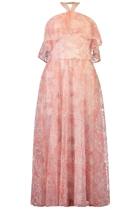 Super Savings Halter Ruffle Cocktail Dress