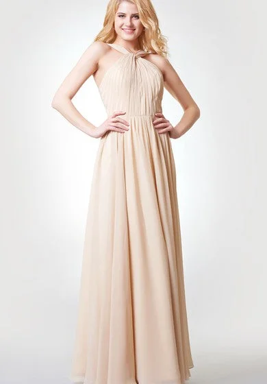 Doorbuster Deal A-line Pleated Long Chiffon Dress With Straps and Sash