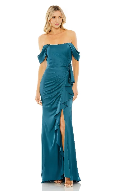 Final Clearance Off shoulder slim fit ruffle edge backless and floor length Prom dress Final Clearance Off shoulder slim fit ruffle edge backless and floor length Prom dress