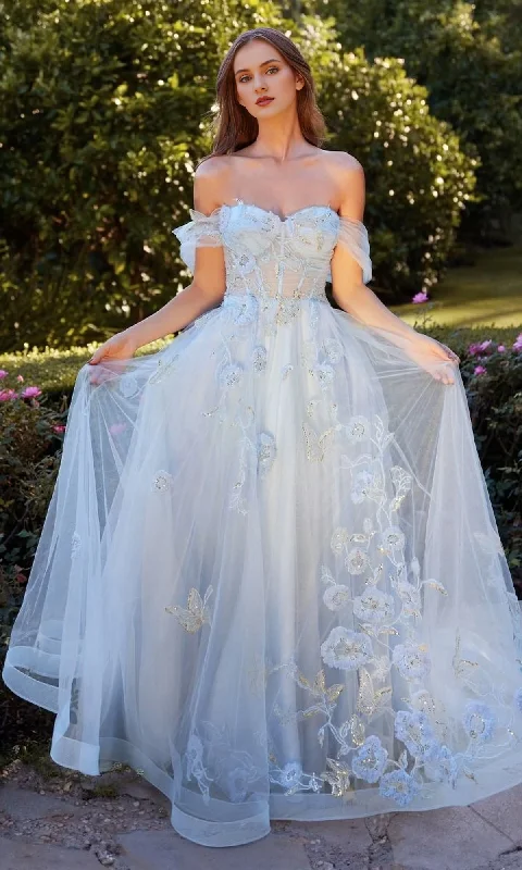 Unmissable Offer A-line chicken heart collar silhouette with soft floral embroidery Prom dress