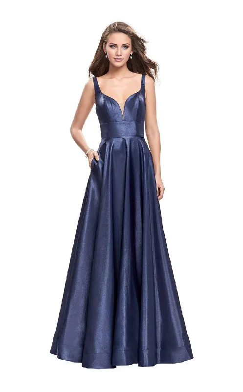 Huge Discounts V-neck cross back satin long thin shoulder strap and floor length evening gown Huge Discounts V-neck cross back satin long thin shoulder strap and floor length evening gown