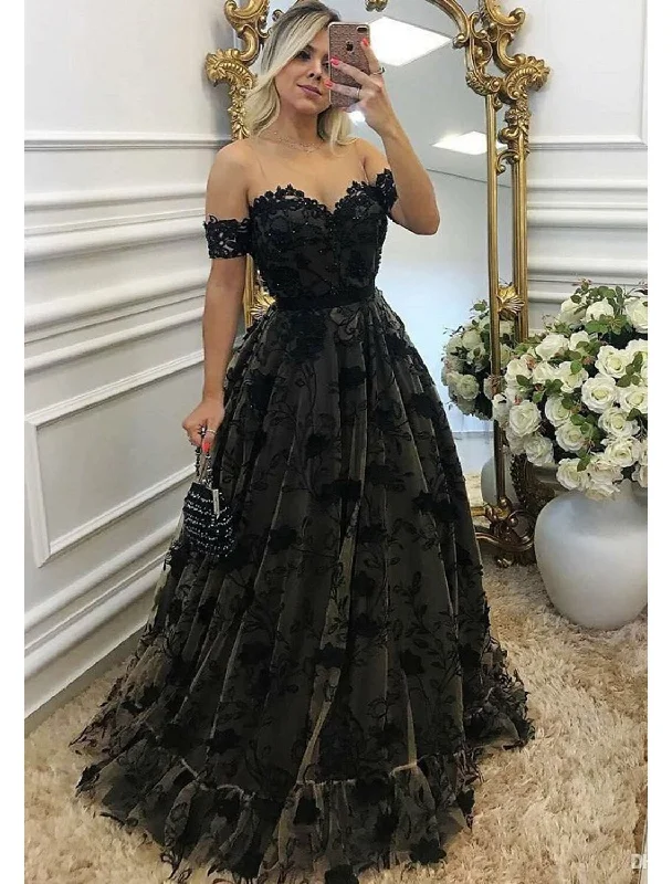 Price Rollback Ball Gown A-Line Prom Dresses Color Block Dress Formal Prom Floor Length Sleeveless Sweetheart Wednesday Addams Family Lace Backless with Beading Appliques