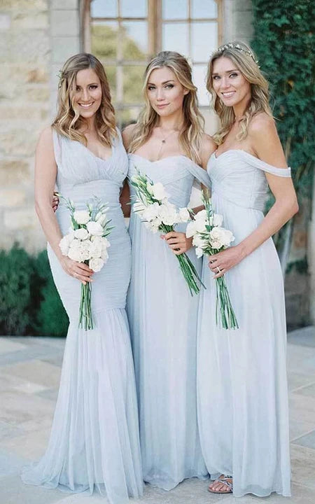 Take Advantage Tulle Criss-cross Ruched Empire Sheath Bridesmaid Dress