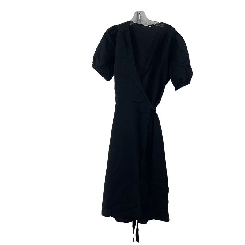 Special Discount Gap Black Linen Low V Neck Wrap Knee Length Dress Size L Women's Preowned Special Discount Gap Black Linen Low V Neck Wrap Knee Length Dress Size L Women's Preowned