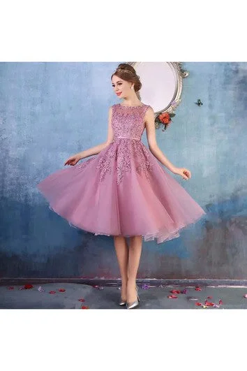 Bargain Bin Short Mini Sleeveless Tulle Adorable A-Line Scoop Petite Zipper Back Appliques Bridesmaid Dress Bargain Bin Short Mini Sleeveless Tulle Adorable A-Line Scoop Petite Zipper Back Appliques Bridesmaid Dress