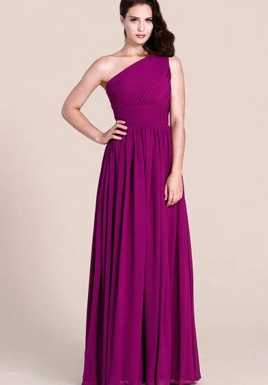 Daily Deals Chic One-shoulder Long Gown With Pleats