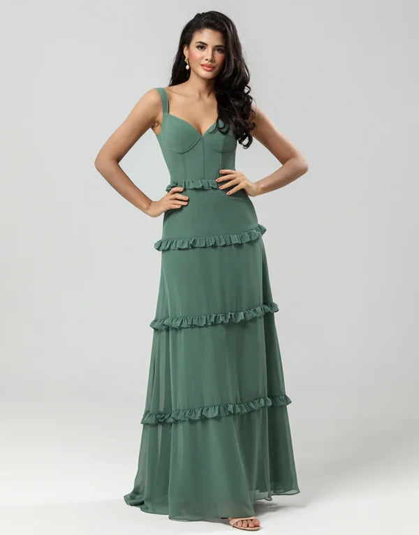Fantastic Offers Bridesmaid Dress A Line Off the Shoulder Eucalyptus Long