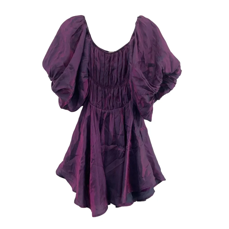 Mega Deal Altar'd State XS Women's Iridescent Purple Puffy Fit & Flare Midi Dress Preowned