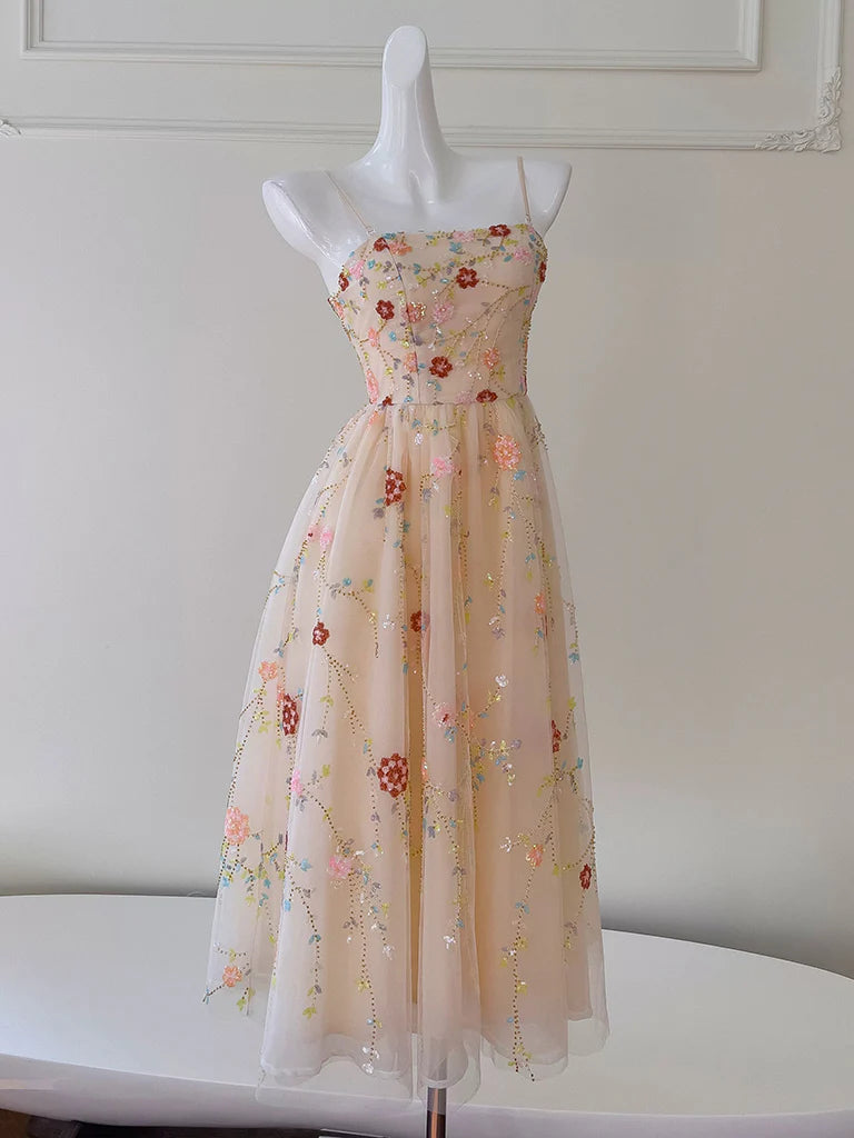 Bargain Blast A-Line Tulle Tea length Sequin Champagne Pink Prom Dress Homecoming Dress Bargain Blast A-Line Tulle Tea length Sequin Champagne Pink Prom Dress Homecoming Dress